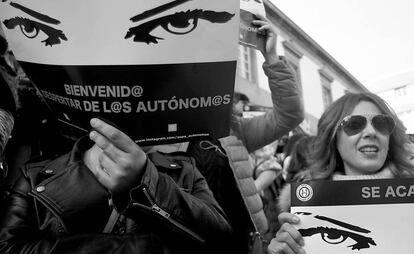 Manifestación de autónomos en Vigo el pasado 15 de febrero.