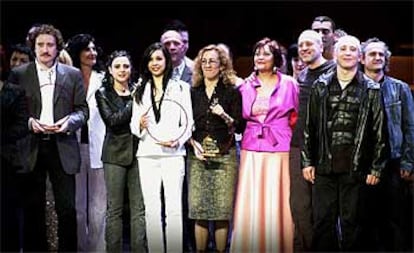 Algunos de los galardonados en la gala de los Premios de las Artes Escénicas, anoche en el Teatro Principal.