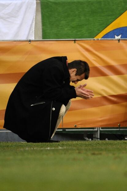 Dunga, durante el partido ante Holanda.