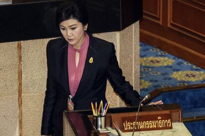 Yingluck Shinawatra, en el Parlamento en enero. 