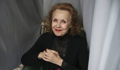 La compositora Kaija Saariaho, en el Teatro Real ayer.