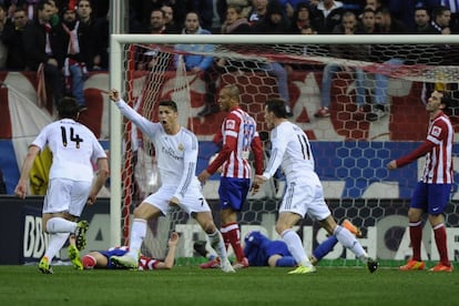 Cristiano Ronaldo celebra el gol del empate. 