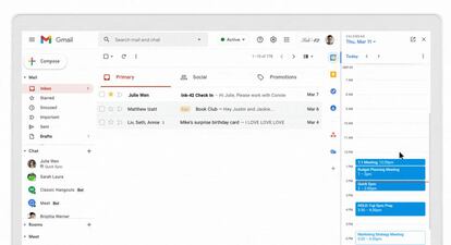 Nueva configuración de Google Chat.