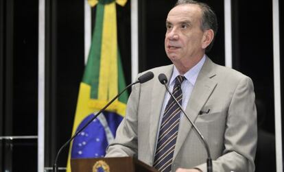 Aloysio Nunes no plen&aacute;rio do Senado em agosto.