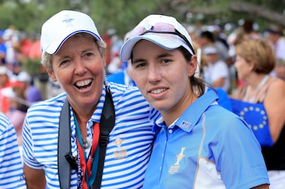 Marta Figueras-Dotti y Carlota Ciganda, en la Solheim de 2013 en Colorado.