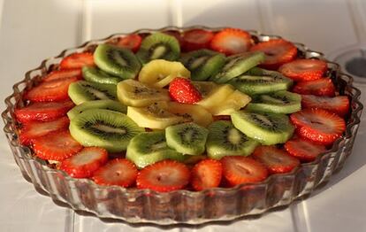 Tarta queso frutas