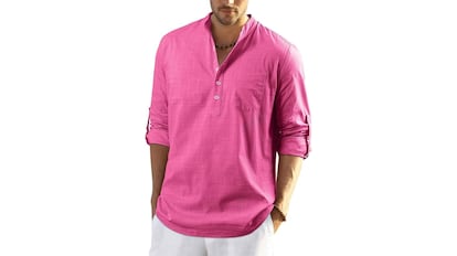 Esta es la camisa de lino para hombre más vendida de Amazon.