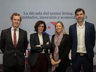 De izquierda a derecha: Fernando Moliner (Asprima), Marta Herrero (Bestinver), Nuria Bejar (Savilis España), Stefano Somoggi (CBRE).