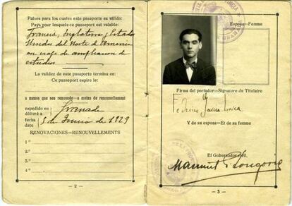 El pasaporte de García Lorca se expone estos días en la Biblioteca Pública de Nueva York