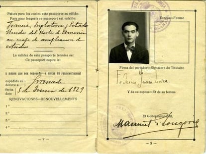El pasaporte de García Lorca se expone estos días en la Biblioteca Pública de Nueva York