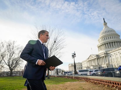 Hunter Biden, hijo del presidente de Estados Unidos, Joe Biden, este miércoles en el exterior del Capitolio.