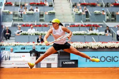 Iga Swiatek, durante el partido contra Madison Keys en la Caja Mágica.