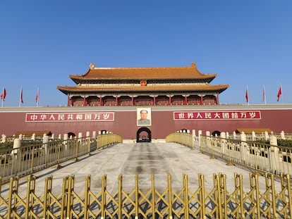 Puerta de Tiananmen, en la popular plaza de Pekín, el martes pasado.