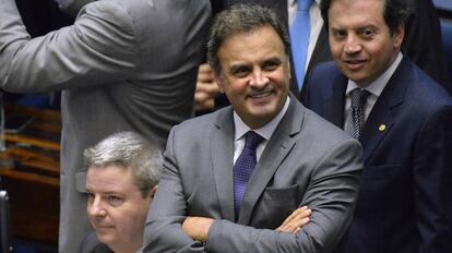 Aécio, em agosto de 2016, no Senado.