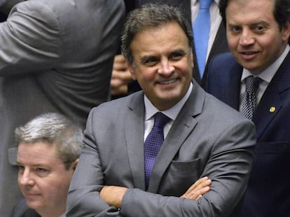 Aécio, em agosto de 2016, no Senado.