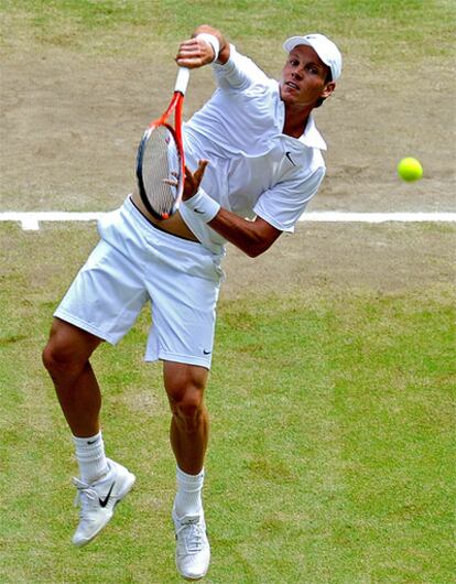 El checo Thomas Berdych, durante el partido ante Djokovic