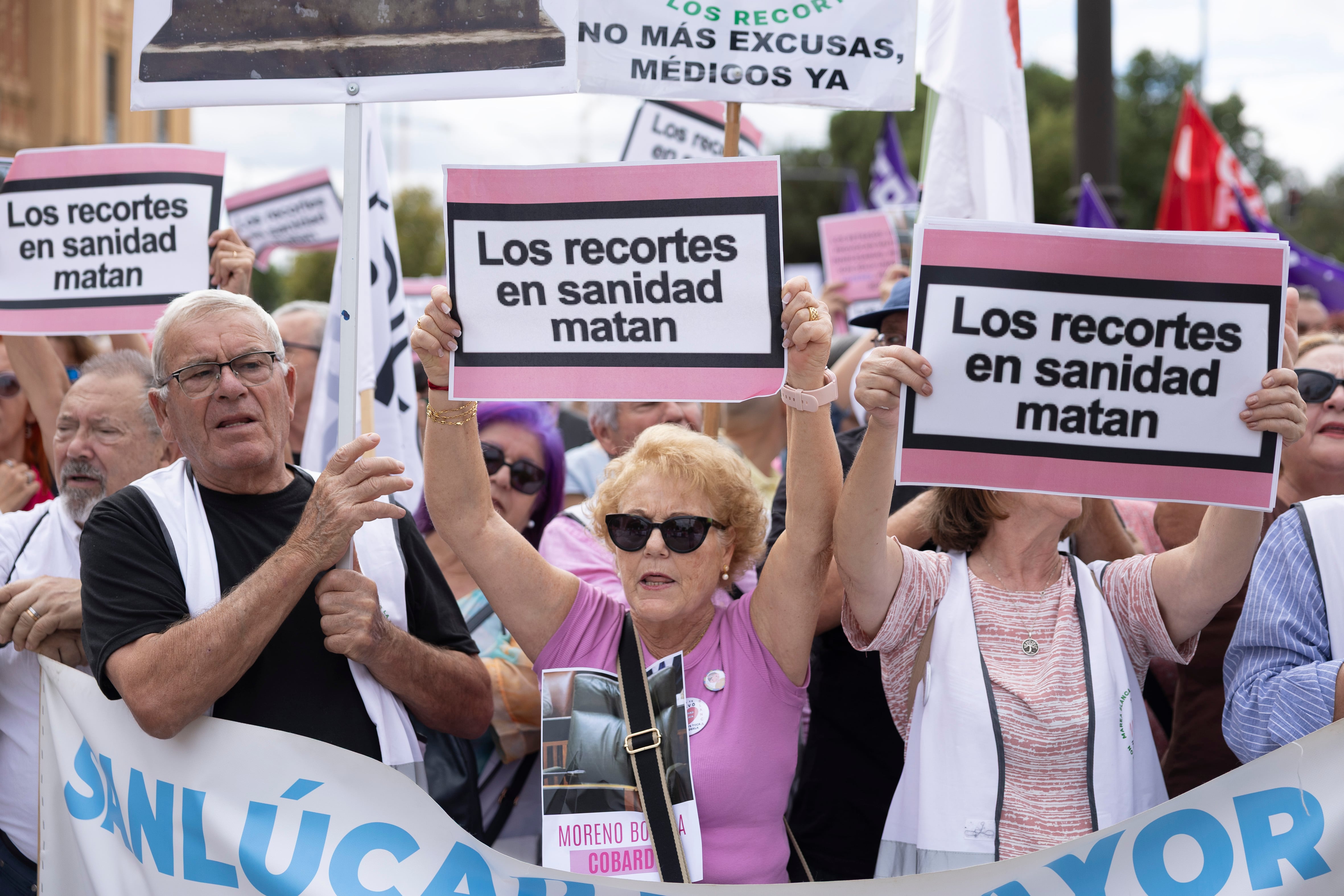 Concentración en Sevilla por los fallos en el cribado del cáncer de mama, el 26 de octubre de 2025.