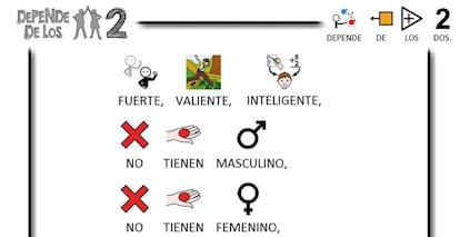 El proyecto cuenta con la letra en varios formatos, entre ellos, en pictograma para los niños de menor edad.