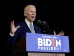 El precandidato demócrata, Joe Biden, este martes en California.