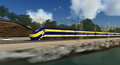 An artist's impression of the California bullet train.