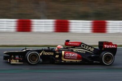 Romain Grosjean, en Montmeló.