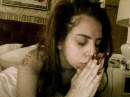 Lady Gaga en una imagen colgada recientemente en su cuenta de Twitter.