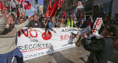 Manifestaci&oacute;n de los trabajadores de Limasa, el pasado domingo.