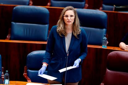  Paloma Martín, durante un pleno de la Asamblea de Madrid en mayo de 2020. 