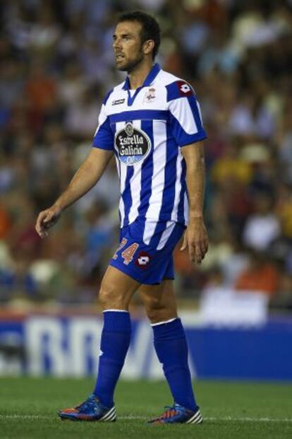 Marchena, durante un partido con el Deportivo.