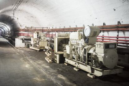 Imagen del interior de un antiguo túnel militar bajo el Peñón de Gibraltar.