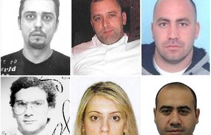 Superior izq.: Vacas-García, Gramaj y Jesovic, los tres fugitivos vinculados a España