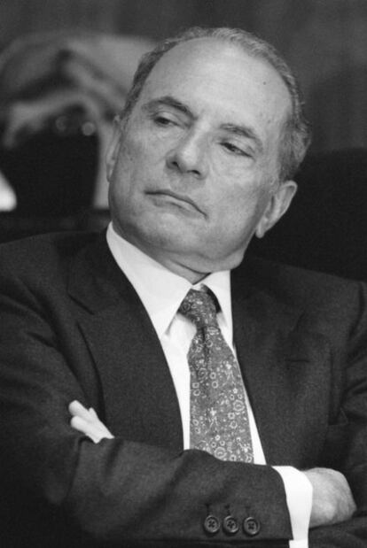 Enrico Manca, expresidente de la RAI, en 1991.