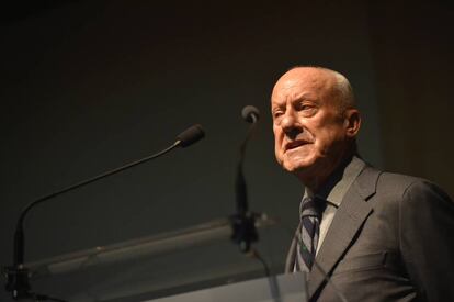 Norman Foster durante una rueda de prensa en Bilbao en diciembre de 2019.