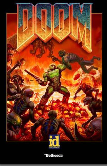 Póster del remake de 'DOOM' realizado por id Software y Bethesda.