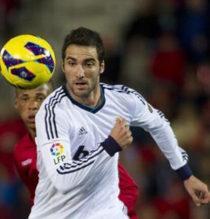 Higuaín, durante el partido ante el Mallorca