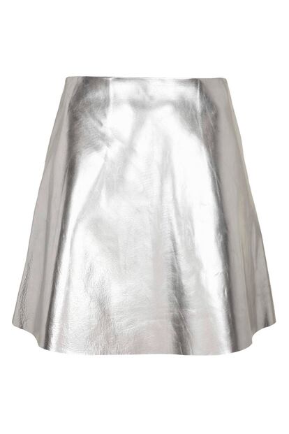 Falda gris metalizado de Topshop (250 euros).