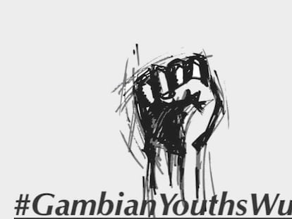 Imagen compartida en Twitter con un &#039;hashtag&#039; relacionado con la campa&ntilde;a contra el dictador gambiano Jammeh.