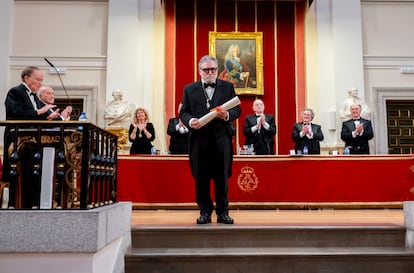 El artista Jaume Plensa, durante la toma de posesión de la medalla 37 como académico numerario electo de la Real Academia de Bellas Artes de San Fernando. 