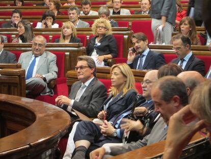 El presidente Artur Mas, justo antes de iniciar su discurso.