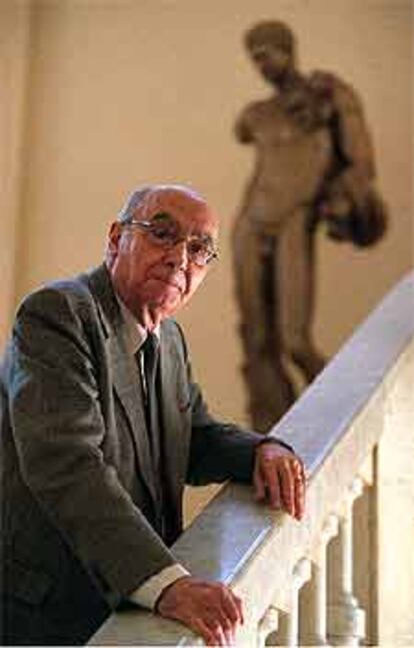 José Saramago, ayer en el Círculo de Bellas Artes de Madrid.