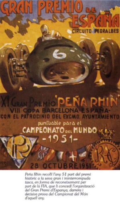 Cartel publicitario del primer Gran Premio de España de Fórmula 1 disputado en 1951