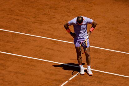 Nadal, durante el partido contra Hurkacz en el Foro Itálico.