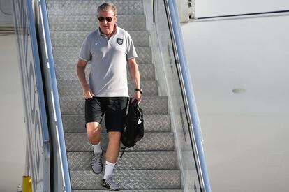 Roy Hodgson, seleccionador de Inglaterra, a su llegada a Brasil.