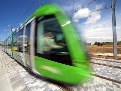 The tram system in Parla, located in the south of the Madrid region.  