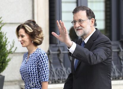 El presidente del Gobierno Mariano Rajoy a su llegada al Congreso de los Diputados.