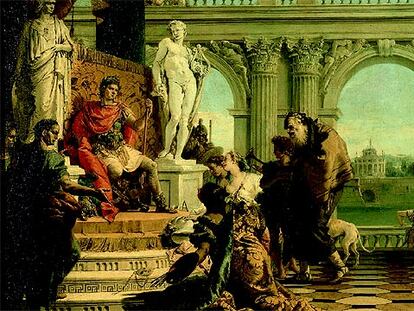 <i>Mecenas presentando las Artes a Augusto<i> (1743), óleo de Tiepolo.