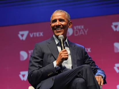 Barack Obama em evento em São Paulo.