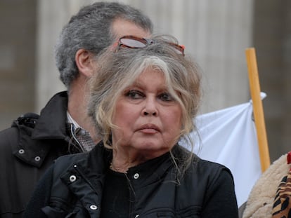 La actriz Brigitte Bardot durante una manifestación en favor de los derechos de los animales, en París (Francia), en marzo de 2007.