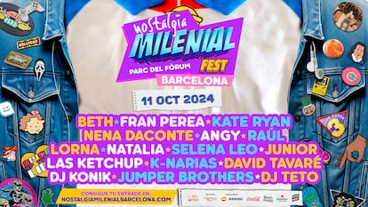 Cartel promocional del festival Nostalgia Milenial.