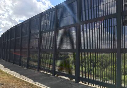 The six foot fence separating Brownsville, Texas, and Matamoros, Mexico